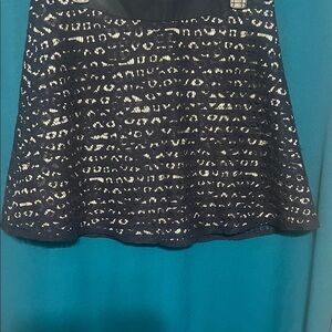 Elegant Navy and White Lace Skirt